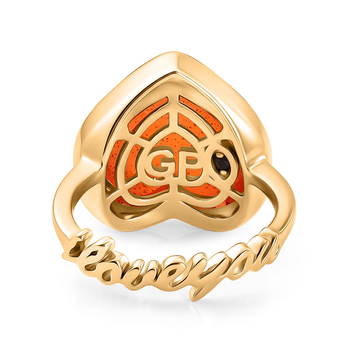 GP Family Legacy Italy - Genuine Murano With 24K Gold  & Blue Sapphire Ring in 18K Gold Vermeil Sterling Silver