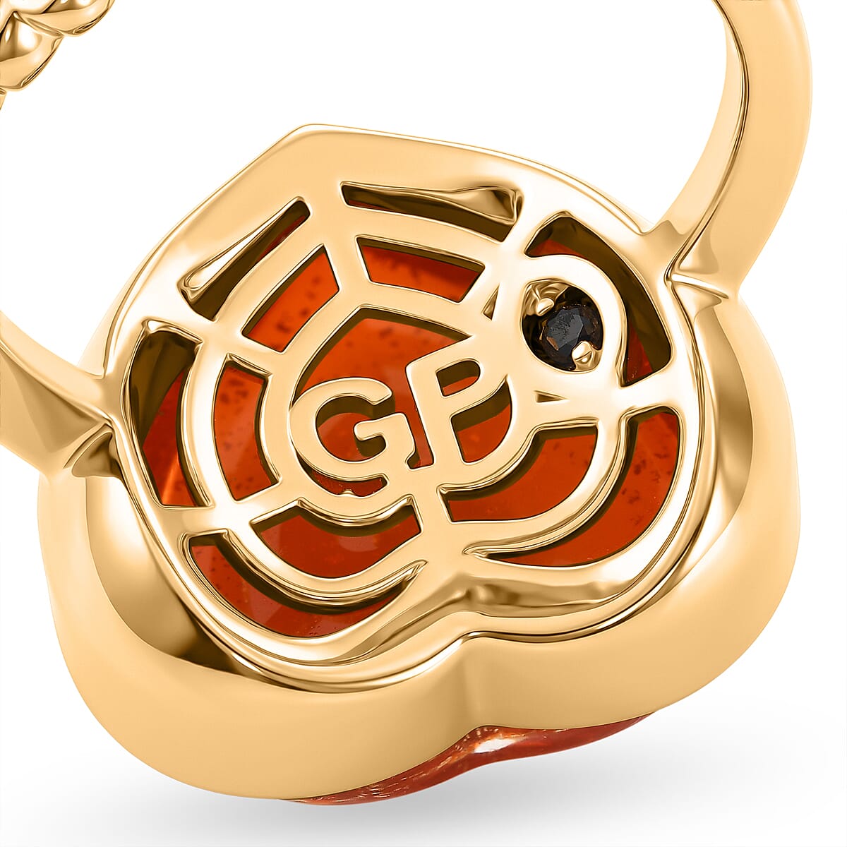 GP Family Legacy Italy - Genuine Murano With 24K Gold  & Blue Sapphire Ring in 18K Gold Vermeil Sterling Silver
