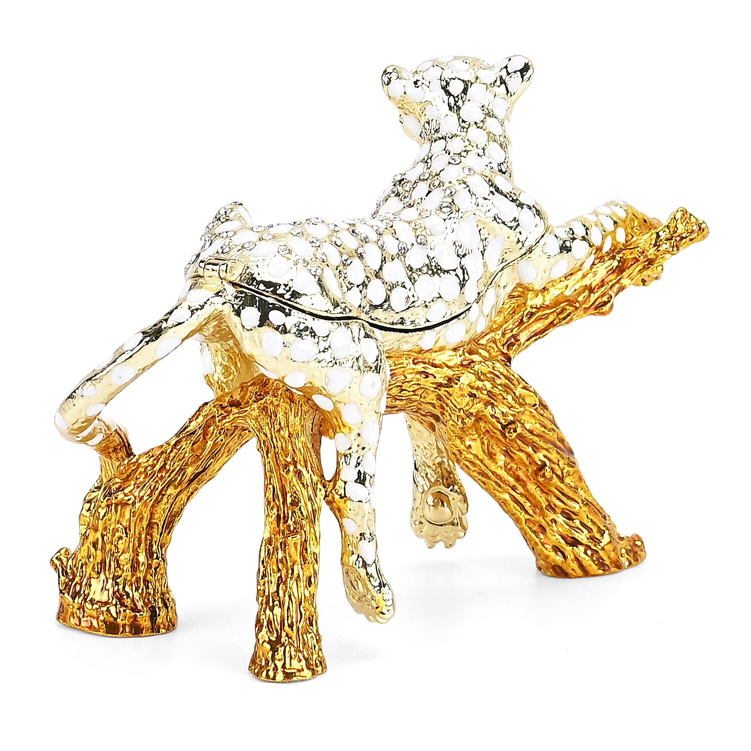 LIVMORE Leopard Shaped Trinket Storage Box (Size 11x3x8 cm) - Gold
