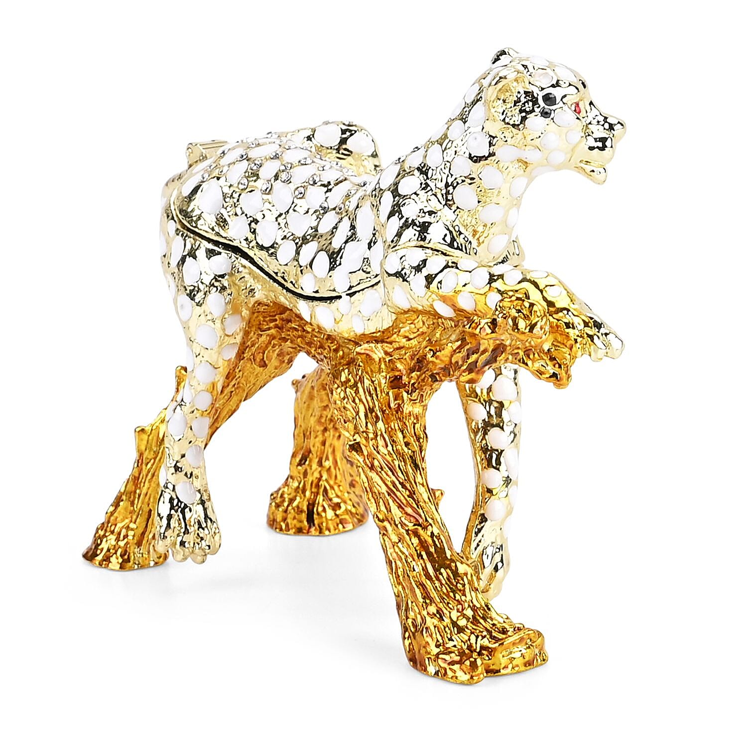 LIVMORE Leopard Shaped Trinket Storage Box (Size 11x3x8 cm) - Gold