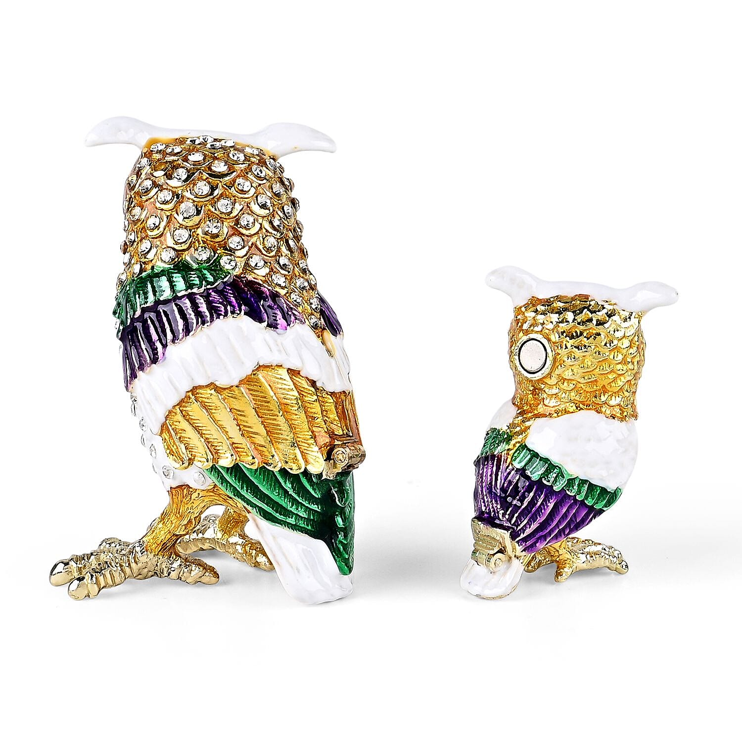 LIVMORE Owl-Shaped Trinket Storage Box (Size 6x4x7 cm) - Gold