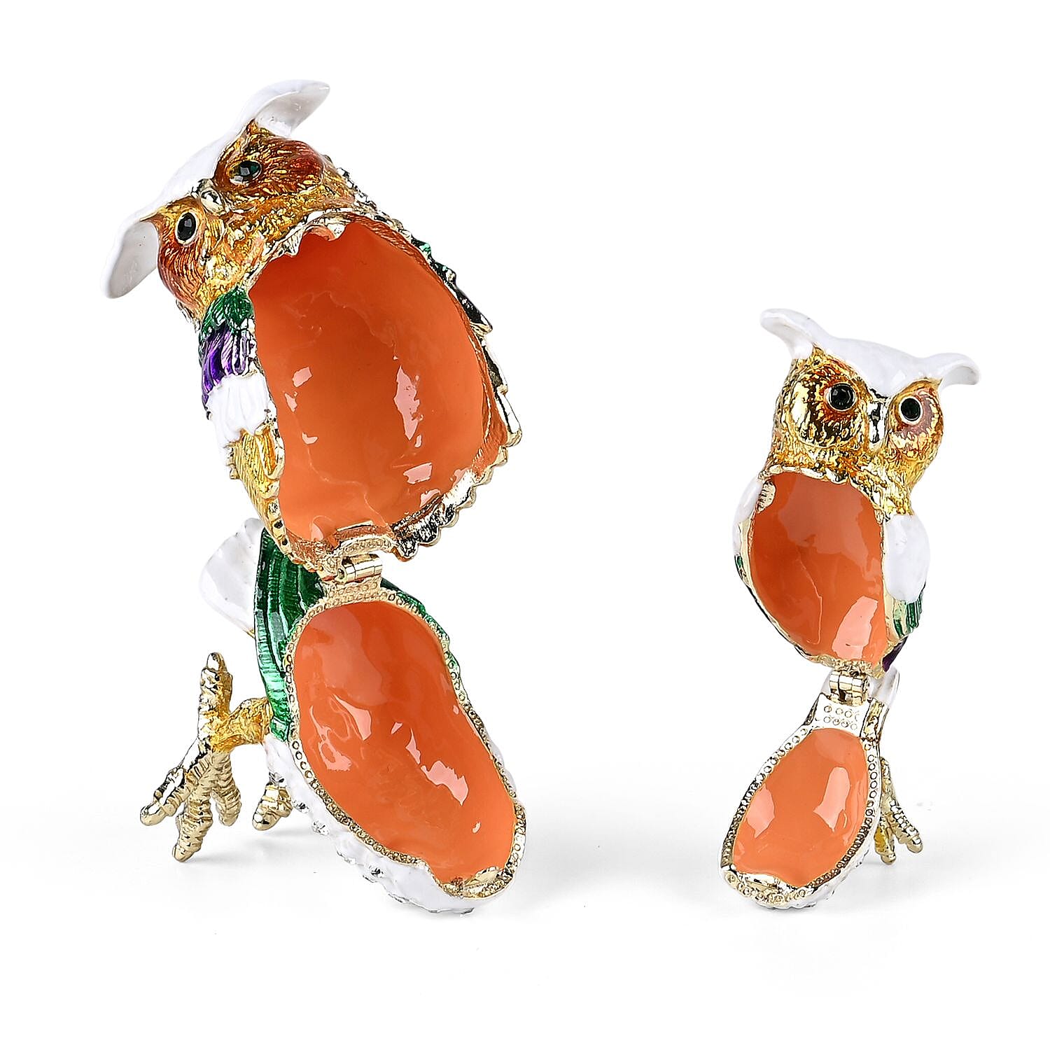 LIVMORE Owl-Shaped Trinket Storage Box (Size 6x4x7 cm) - Gold