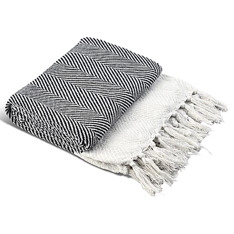 LIVMORE Cotton Patterned Throw Blanket