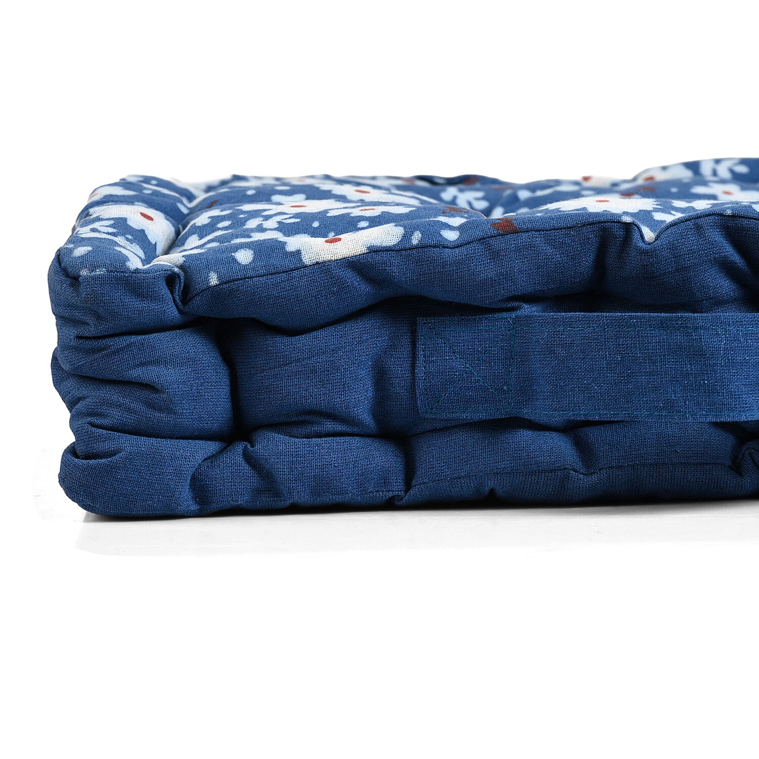 LIVMORE Cotton Printed Cushion Cover (Size 40x8 cm) - Blue