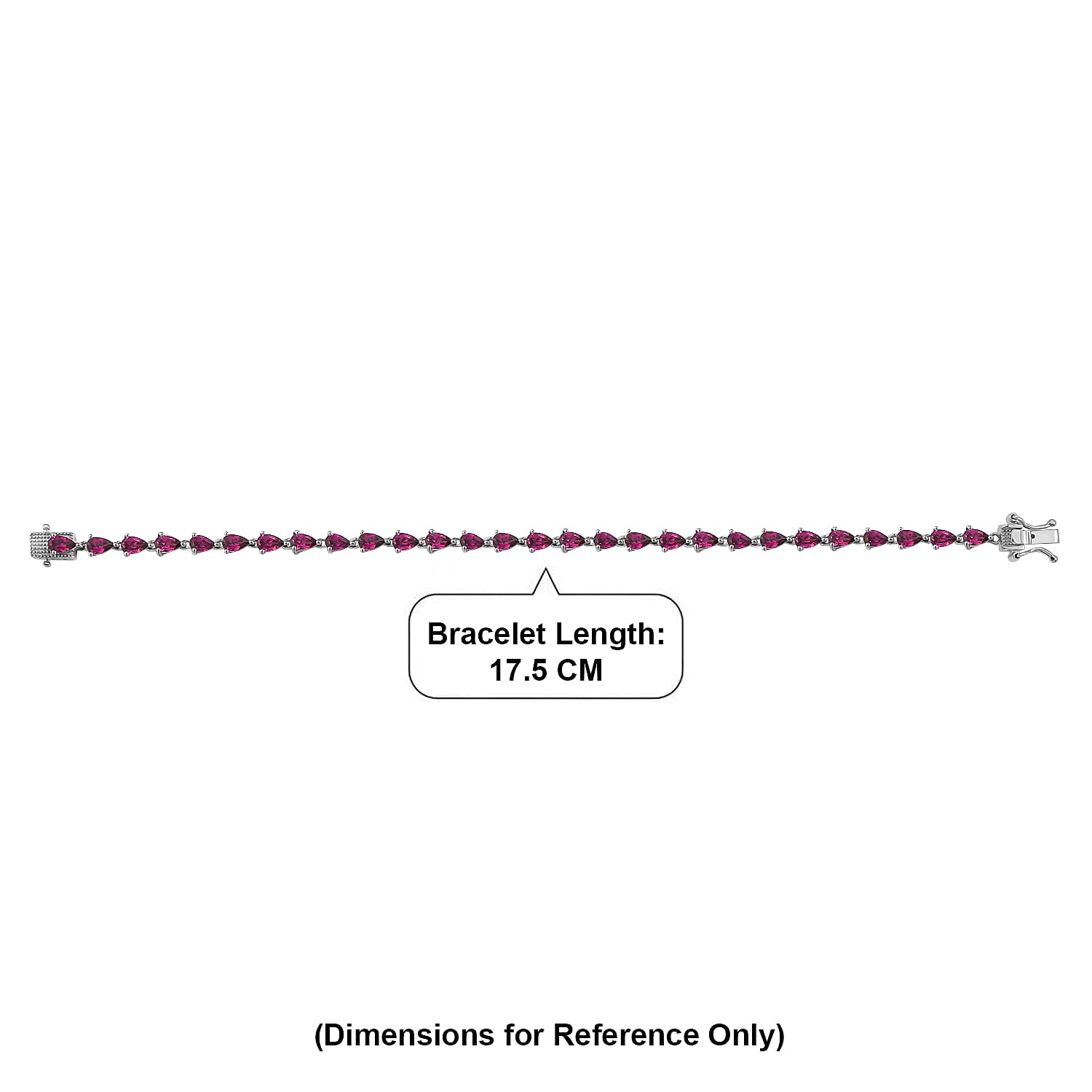 D'Joy - Radiant Ember Garnet Cluster Bracelet (Size - 7) with GB Lock Box in Rhodium Overlay Sterling Silver 7.61 Ct.