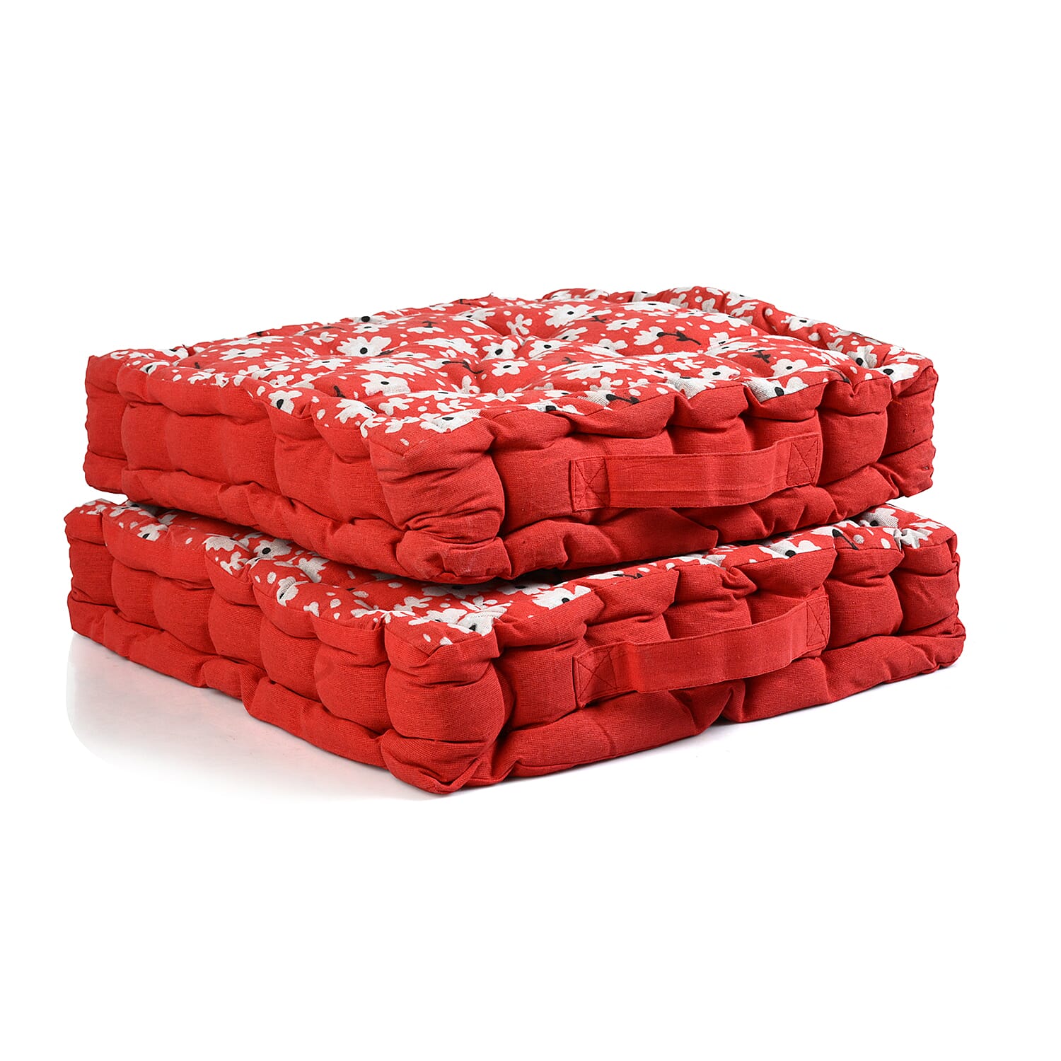LIVMORE Cotton Printed Cushion Cover (Size 40x8 cm) - Red