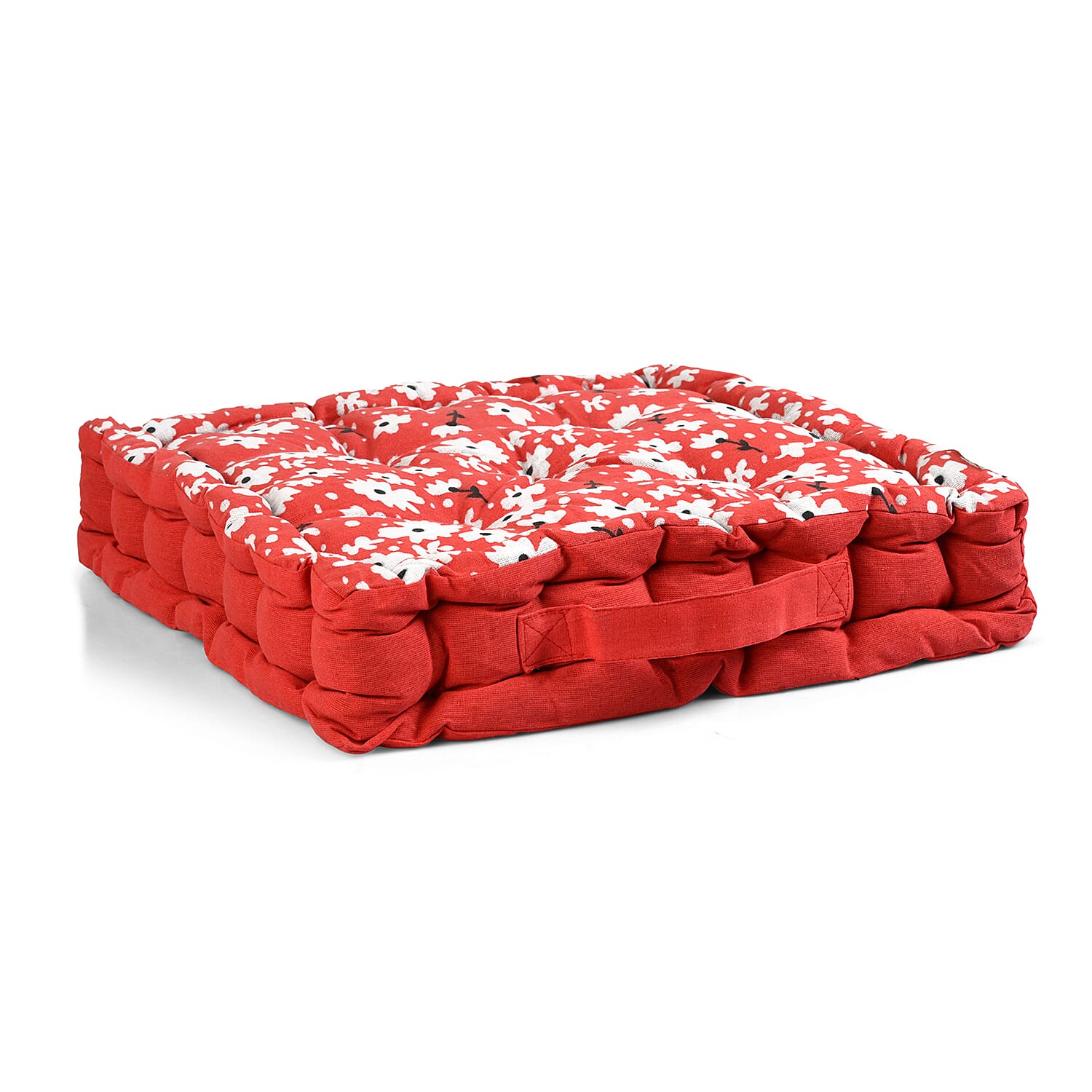 LIVMORE Cotton Printed Cushion Cover (Size 40x8 cm) - Red
