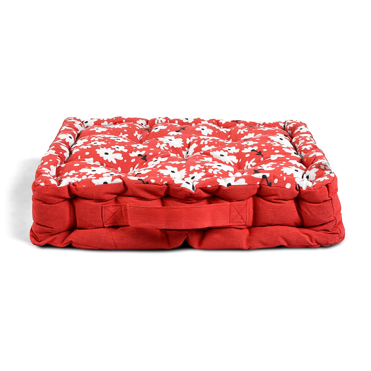 LIVMORE Cotton Printed Cushion Cover (Size 40x8 cm) - Red