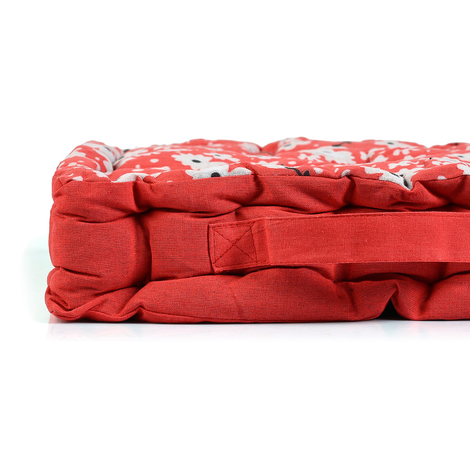 LIVMORE Cotton Printed Cushion Cover (Size 40x8 cm) - Red