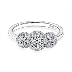 Luxuriant - Lab Grown Diamond (SI/G-H) Halo Ring in Sterling Silver 0.76 Ct.