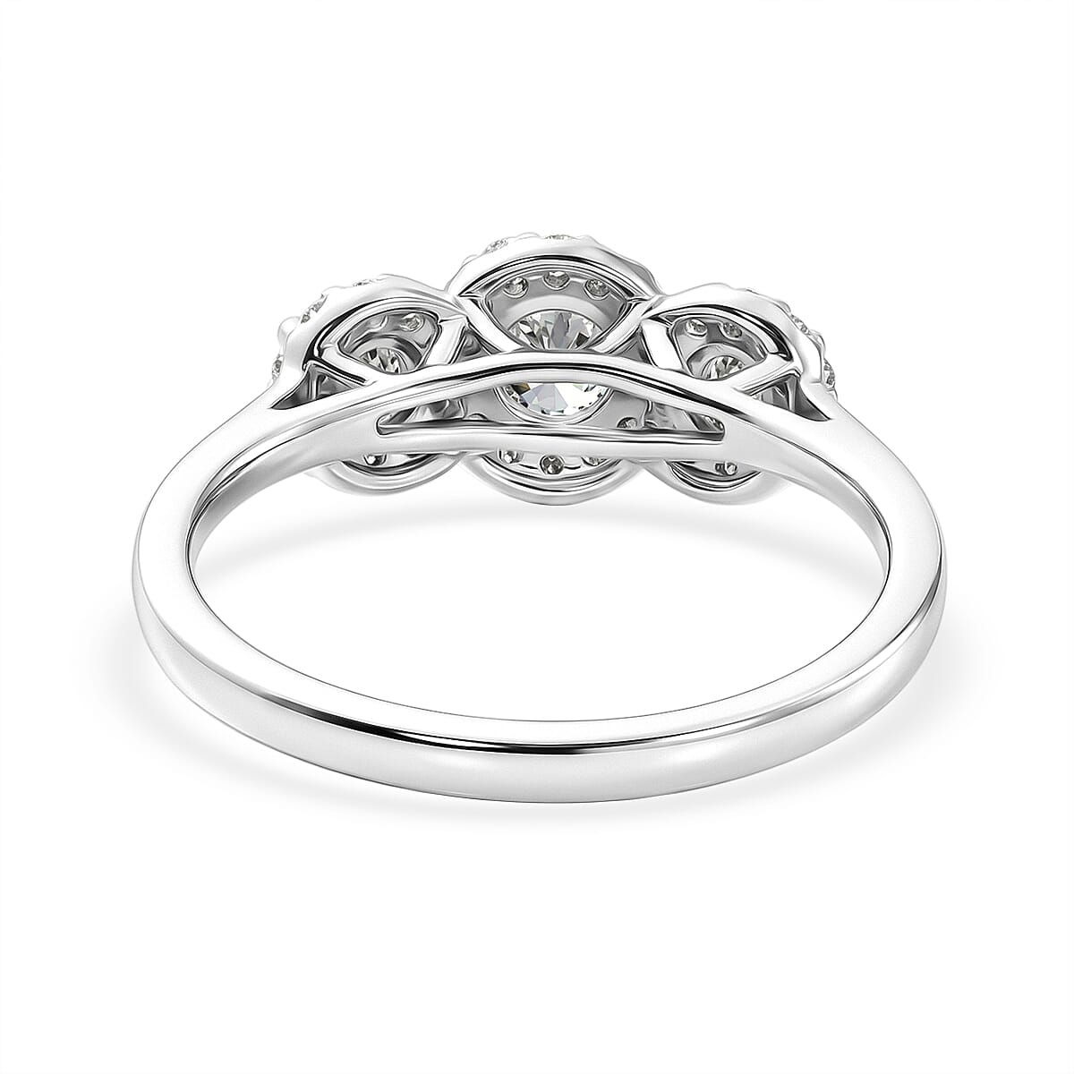Luxuriant - Lab Grown Diamond (SI/G-H) Halo Ring in Sterling Silver 0.76 Ct.