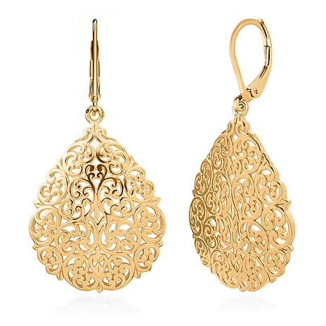 Bronzella Collection - EverTrue Filigree Earring with Lever Back in 18K Gold Plating