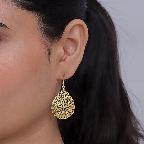 Bronzella Collection - EverTrue Filigree Earring with Lever Back in 18K Gold Plating