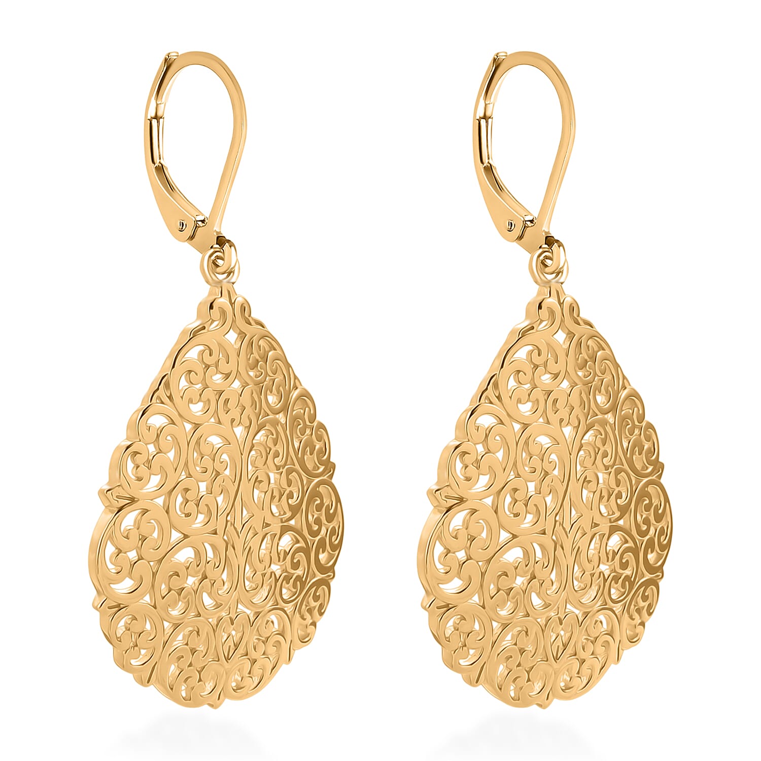 Bronzella Collection - EverTrue Filigree Earring with Lever Back in 18K Gold Plating