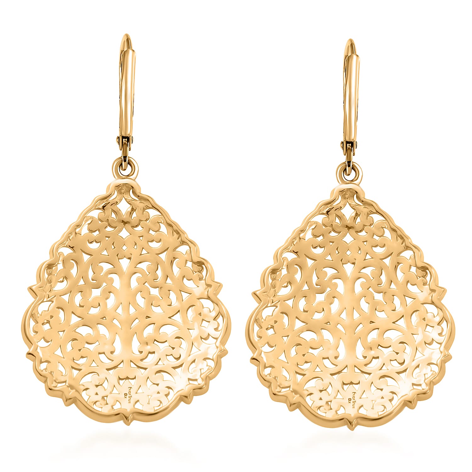 Bronzella Collection - EverTrue Filigree Earring with Lever Back in 18K Gold Plating