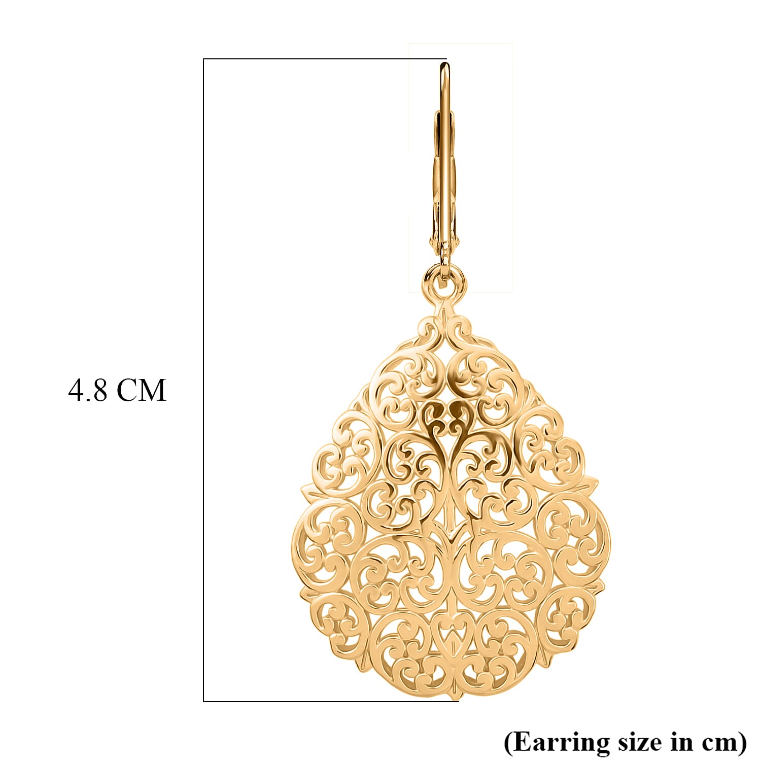 Bronzella Collection - EverTrue Filigree Earring with Lever Back in 18K Gold Plating