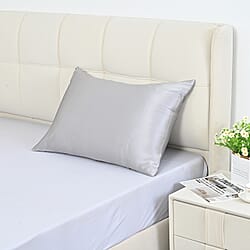 La Marey Signature Mulberry Silk Patterned Pillowcase with MOP Button Closure (Size 50x75 cm) - Burgundy