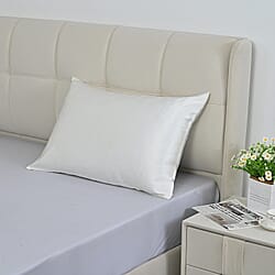 La Marey Signature Mulberry Silk Patterned Pillowcase with MOP Button Closure (Size 50x75 cm) - Burgundy
