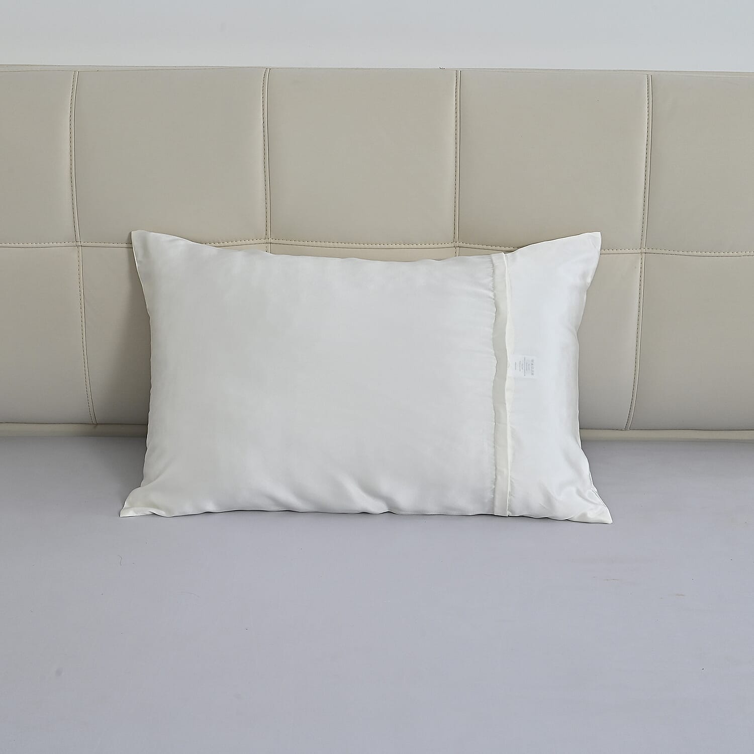 LA Marey Signature Mulberry Silk Patterned Pillow Case and Cover (Size 50x1 cm) - Ivory