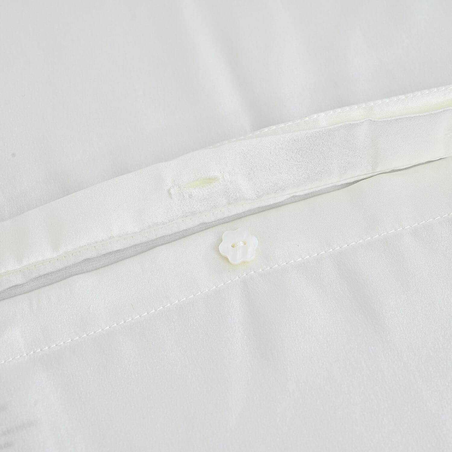 LA Marey Signature Mulberry Silk Patterned Pillow Case and Cover (Size 50x1 cm) - Ivory