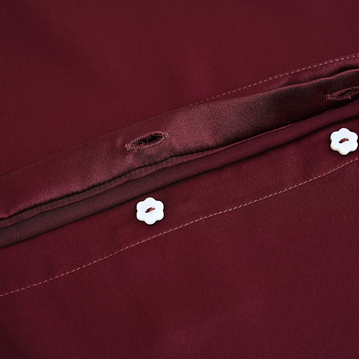 LA Marey Signature Mulberry Silk Patterned Pillow Case and Cover (Size 50x1 cm) - Burgundy