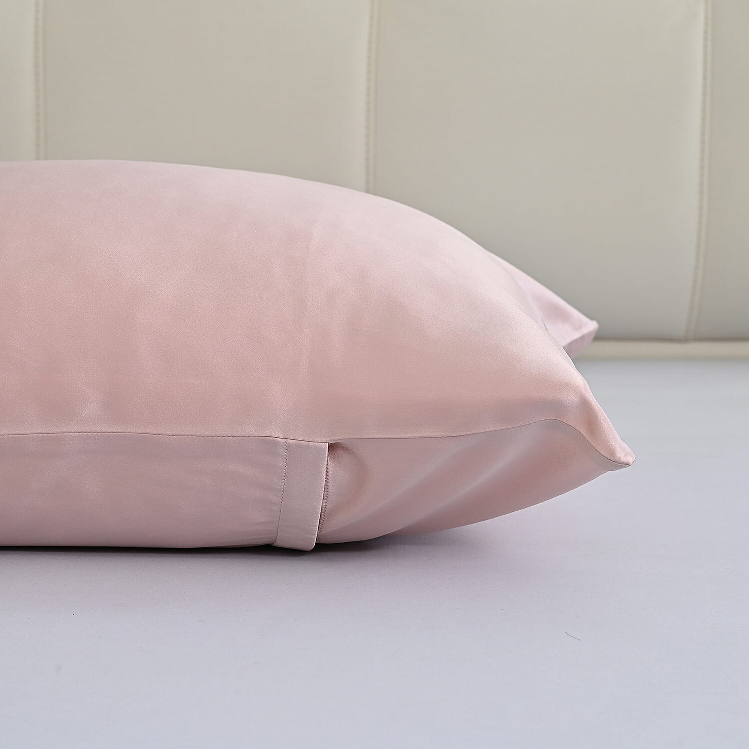LA Marey Signature Mulberry Silk Patterned Pillow Case and Cover (Size 50x1 cm) - Light pink