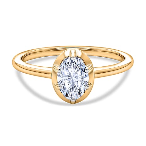 Luxuriant - Lab Grown Diamond (SI-G-H) Solitaire Ring in 18K Vermeil Yellow Gold Plated Sterling Silver 1.00 Ct.