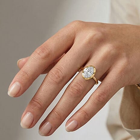 Luxuriant - Lab Grown Diamond (SI-G-H) Solitaire Ring in 18K Vermeil Yellow Gold Plated Sterling Silver 1.00 Ct.