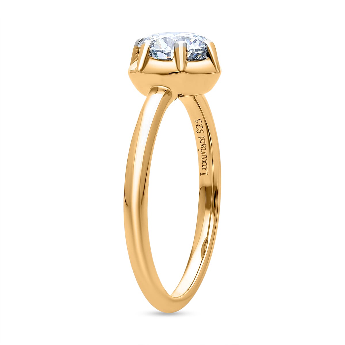 Luxuriant - Lab Grown Diamond (SI-GH) Solitaire Ring in 18K Vermeil Yellow Gold Plated Sterling Silver 1.00 Ct.
