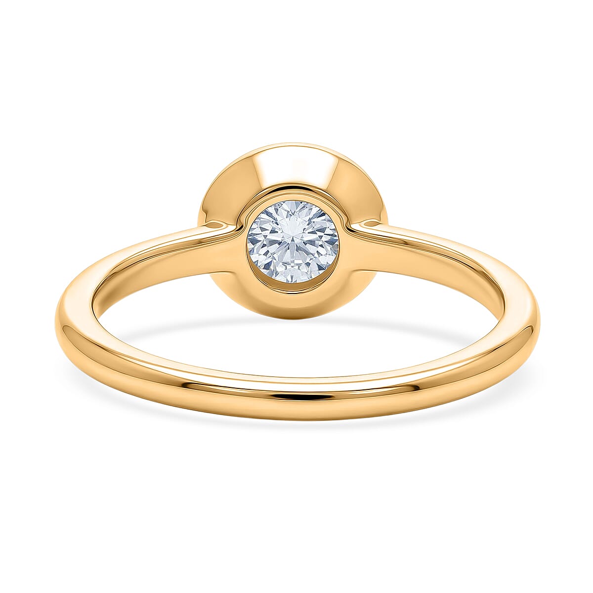 Luxuriant - Lab Grown Diamond (SI-GH) Solitaire Ring in 18K Vermeil Yellow Gold Plated Sterling Silver 1.00 Ct.