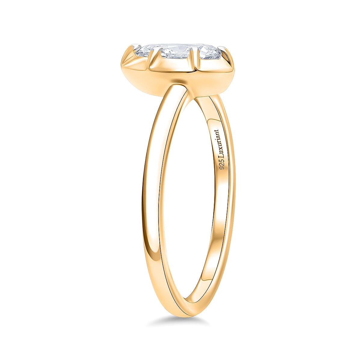 Luxuriant - Lab Grown Diamond (SI-GH) Solitaire Ring in 18K Vermeil Yellow Gold Plated Sterling Silver 1.13 Ct.