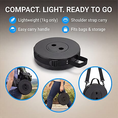 Telescopic Folding Stool , Compact, Heavy Duty Design and Instant Adjustable Seating Anywhere