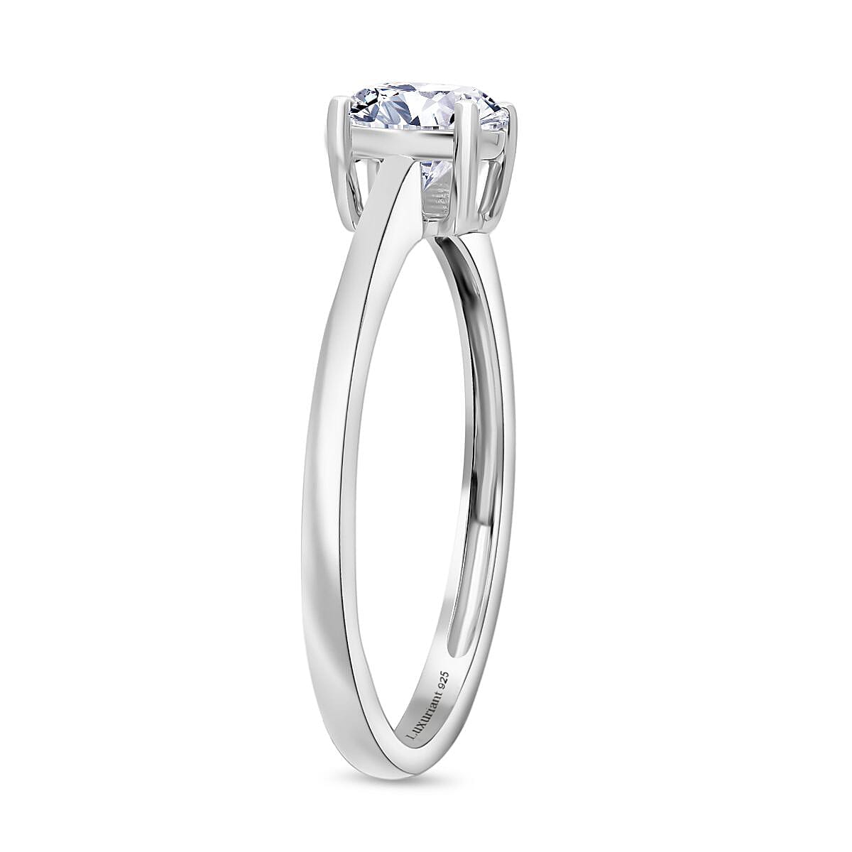 Luxuriant - Lab Grown Diamond (SI) Solitaire Ring in Rhodium Overlay Sterling Silver 1.00 Ct.