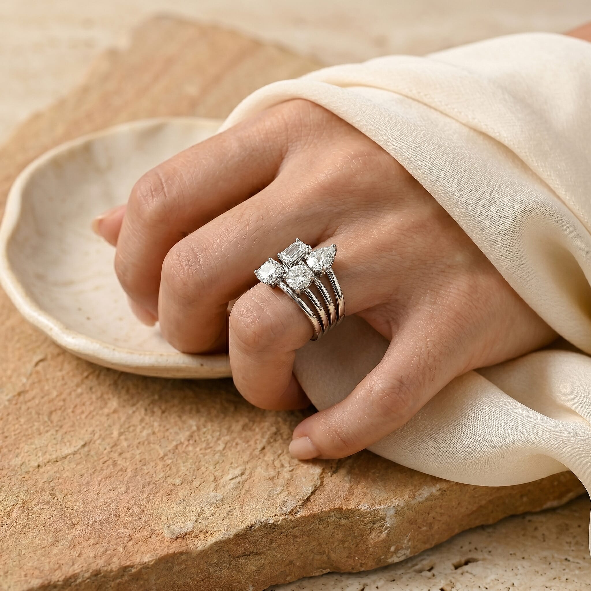 LUXURIANT 1 Ct. Lab Grown Diamond Solitaire Ring in Sterling Silver