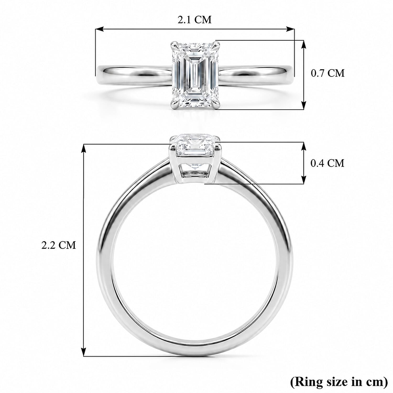 LUXURIANT 1 Ct. Lab Grown Diamond Solitaire Ring in Sterling Silver