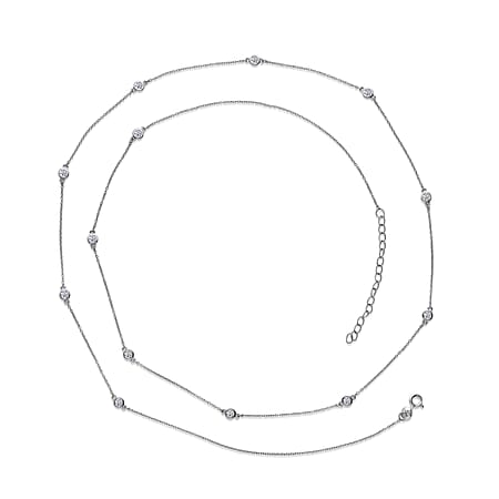 Luxuriant - Lab Grown Diamond (SI-G-H) Necklace (Size - 30-2 Ext) in Rhodium Overlay Sterling Silver 1.00 Ct. Luxuriant - Lab Grown Diamond (SI-G-H) Necklace (Size - 30-2 Ext) in Rhodium Overlay Sterling Silver 1.00 Ct.