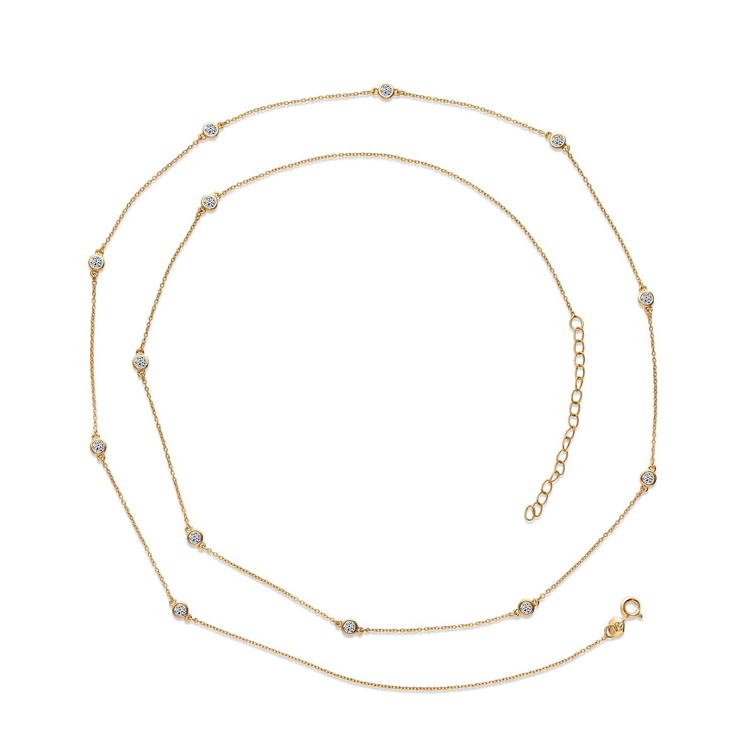 Luxuriant - Lab Grown Diamond (SI) Necklace with Chain (Size - 30-2 Ext) in 18K Vermeil Yellow Gold Plated Sterling Silver 1.00 Ct.