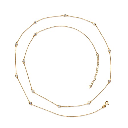 Luxuriant - Lab Grown Diamond (SI-G-H) Necklace (Size - 30-2 Ext) in 18K Vermeil Yellow Gold Plated Sterling Silver 1.00 Ct.