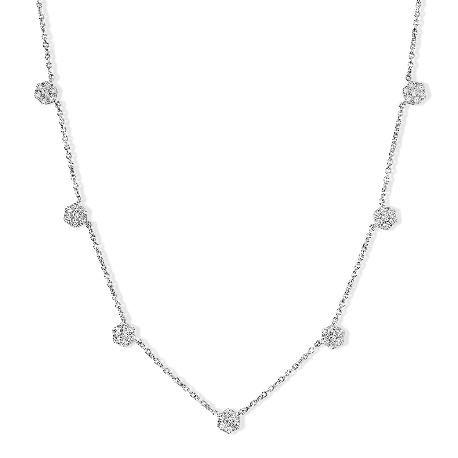 Designer Inpsired-  Natural White Diamond Necklace (Size - 20)