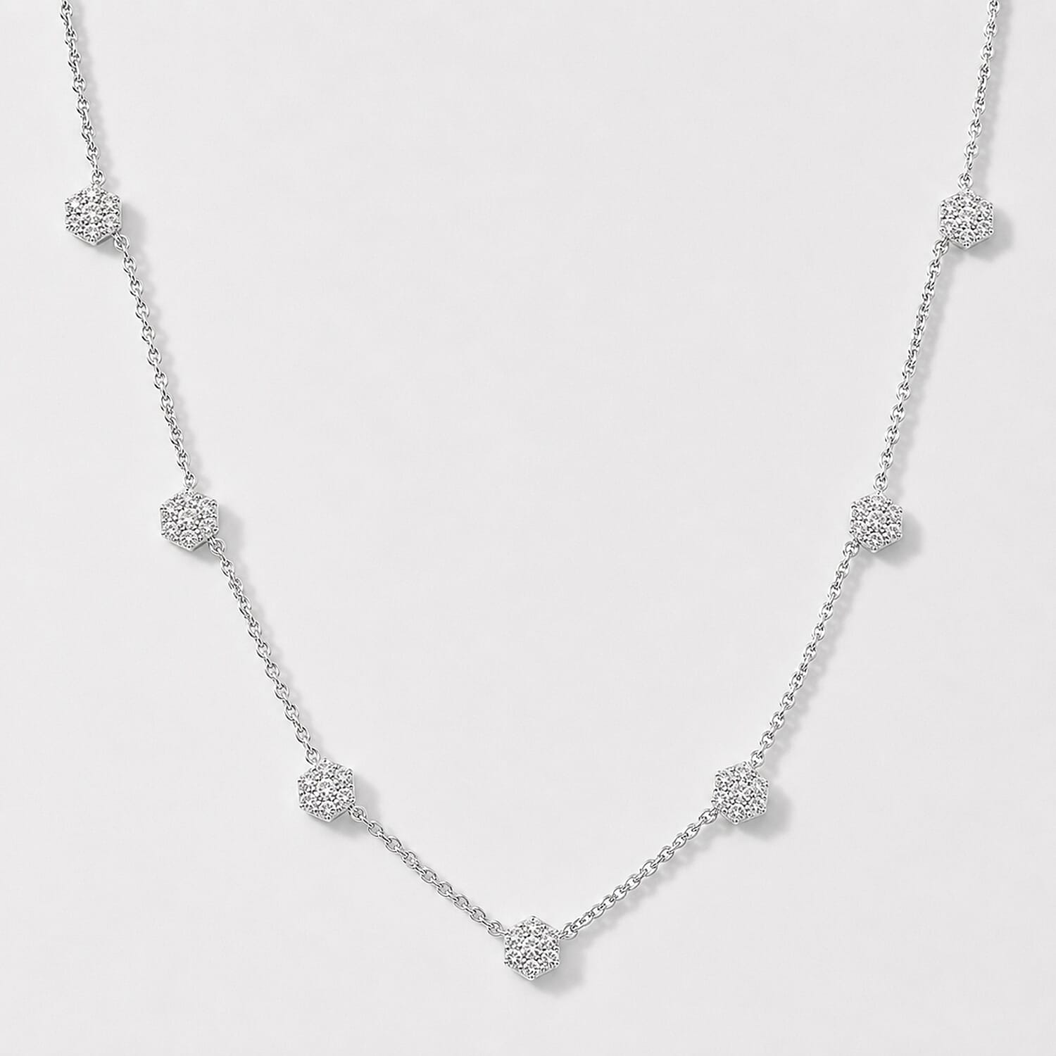Designer Inpsired-  Natural White Diamond Necklace (Size - 20)