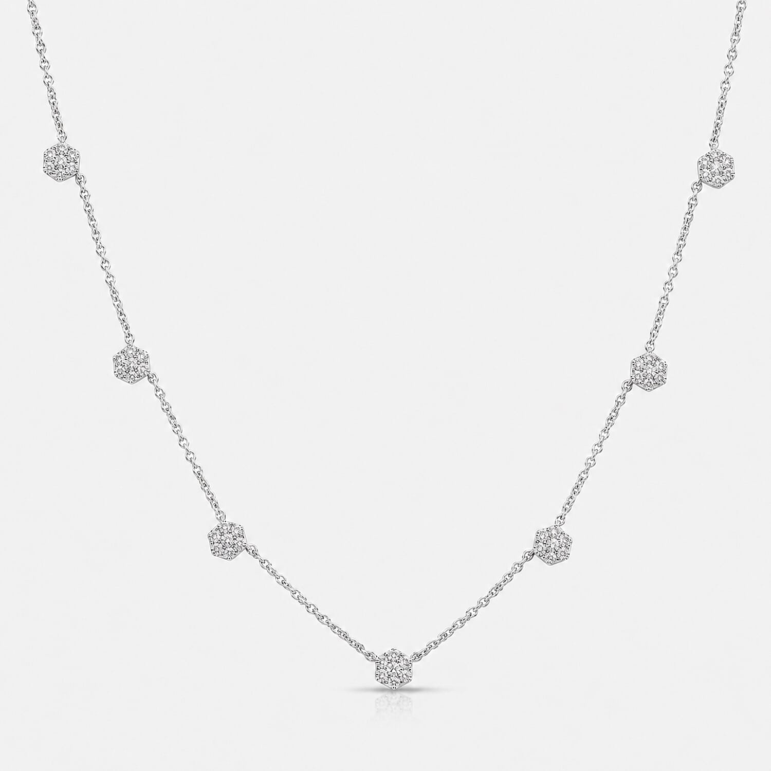 Designer Inpsired-  Natural White Diamond Necklace (Size - 20)