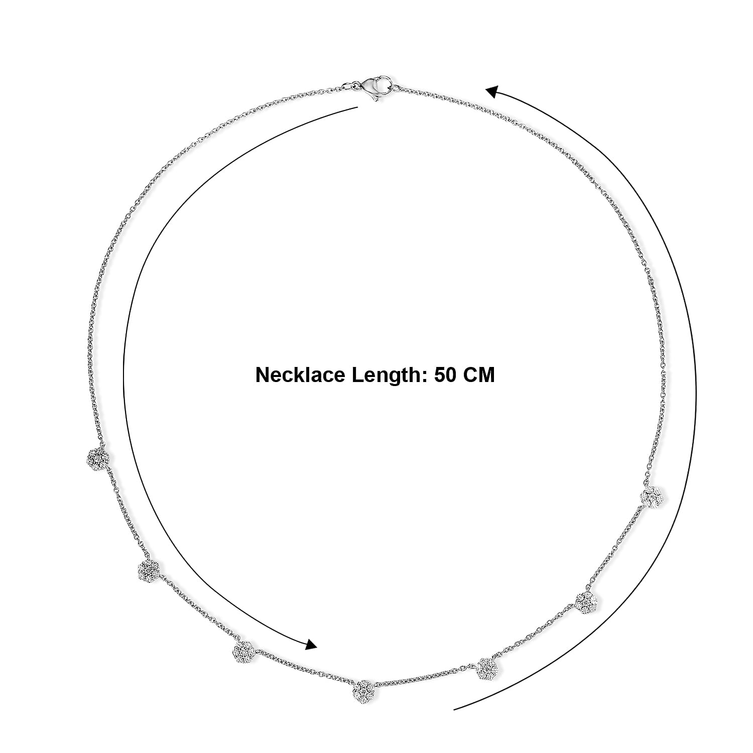 Designer Inpsired-  Natural White Diamond Necklace (Size - 20)