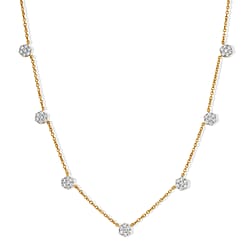 EverTrue Natural White Diamond Petite Flower Necklace (Size - 20) in White Tone
