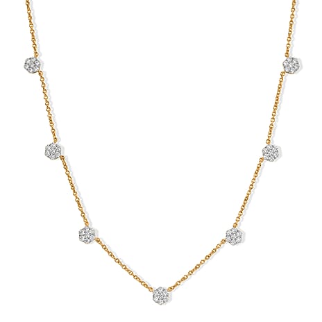 Designer Inpsired-  Natural White Diamond Necklace (Size - 20)