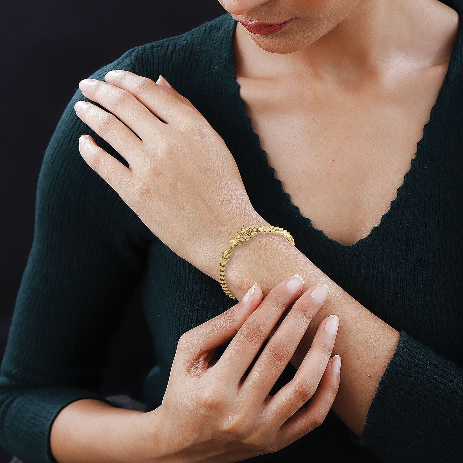 Luxoro - 9K Yellow Gold Dragon Bracelet (Size - 7.5), Gold Wt.12.50 Gms