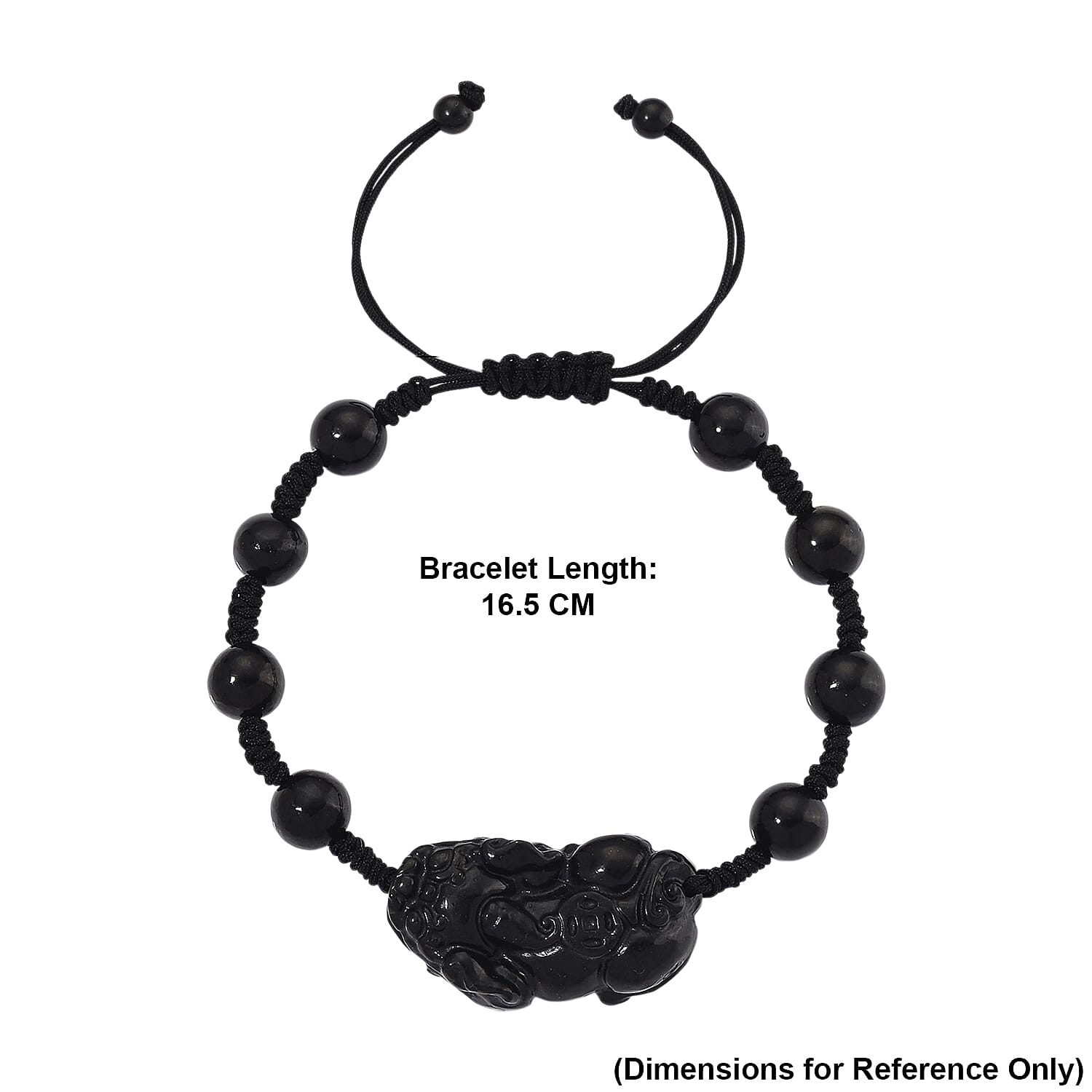 Shungite Adjustable Pixiu Bracelet (Size - 6.5 to 9) 60.00 Ct.