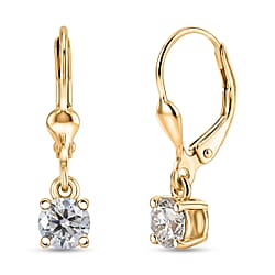 Royal Bali Collection - D'Joy African Amethyst Solitaire Stud Earring with Lever Back in 18K Vermeil Yellow Gold Plated Sterling Silver 1.00 Ct.