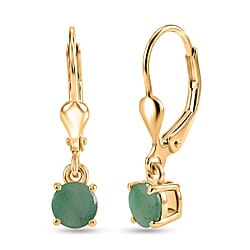 Royal Bali Collection - D'Joy Citrine Solitaire Stud Earring with Lever Back in 18K Vermeil Yellow Gold Plated Sterling Silver