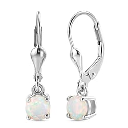 Royal Bali Collection - D'Joy Red Garnet Solitaire Stud Earring with Lever Back in Rhodium Overlay Sterling Silver 1.33 Ct.