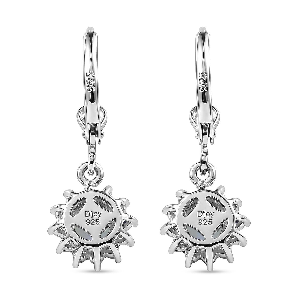 Royal Bali Collection - D'Joy Ethiopian Opal & White Zircon Earring with Lever Back in Rhodium Overlay Sterling Silver 1.13 Ct.